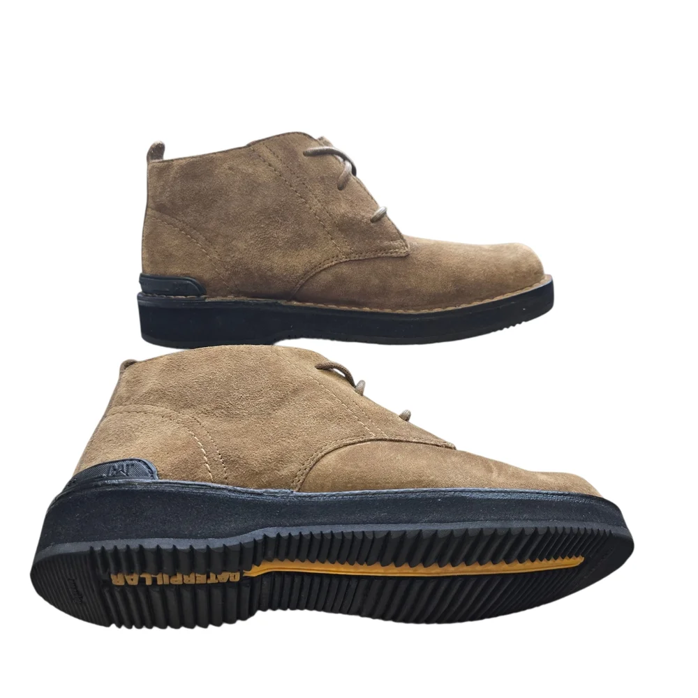 Caterpillar Men's Brown Leather Suede Desert Boots - Size 8